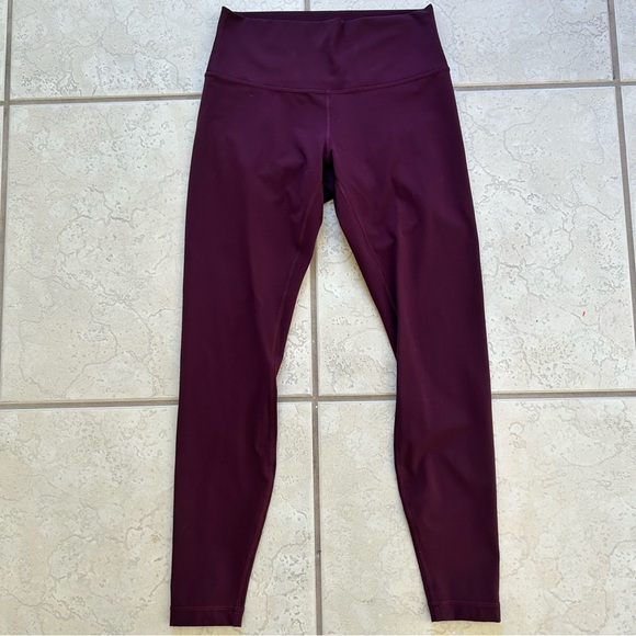 Lululemon Leggings Womens 8 Align High Rise Soft Yoga In Nulu Maroon - Picture 4 of 5
